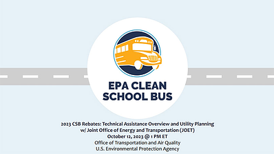 Clean School Bus Rebates Presentation opening slide.